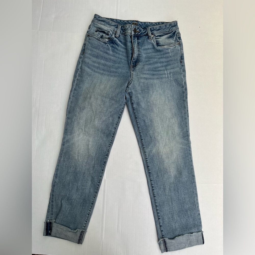 Kut From The‎ Kloth High-Rise Ankle Straight Leg Rolled Cuffs Blue Jeans Size 10